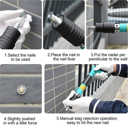 Steel Nail Gun Tool, Concrete Nail Gun, Portable Mini Nail Shooting Machine with 50 Nails, Nail Wall Fixing Tool, Nail Wall Fasting Tool for...