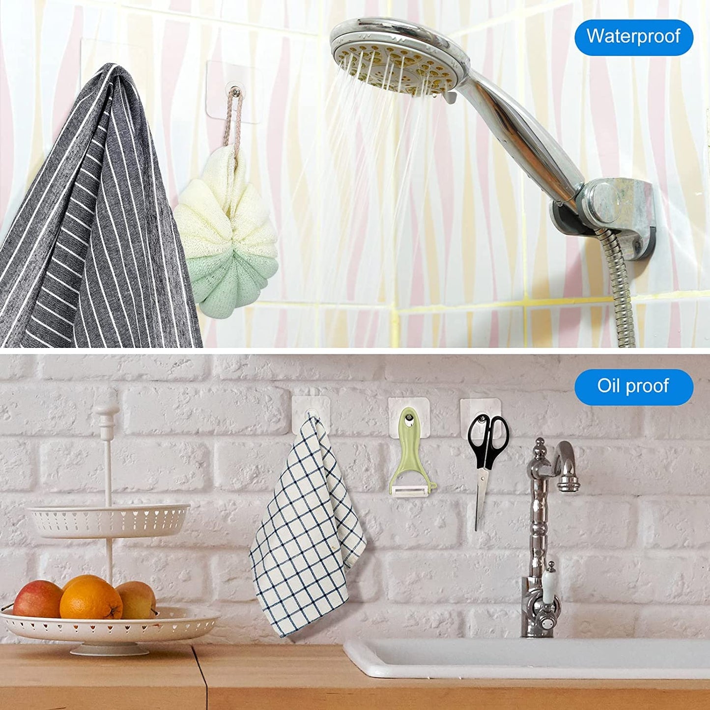 Hanging Nails, Punch-Free Wall-Mounted Screw Hook Non-Trace No Drilling Transparent