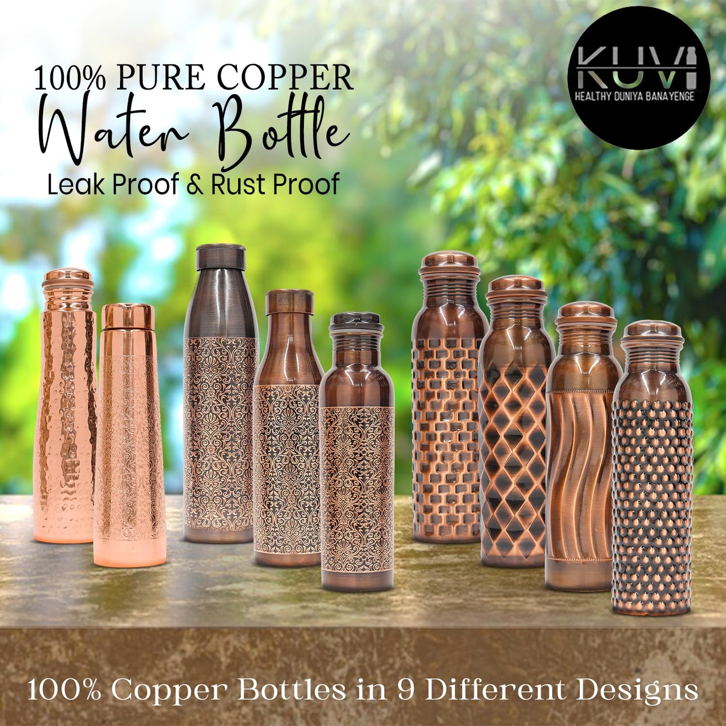 Water Bottle 1 Litre | Leak Proof, Durable & Rust Proof | Ayurveda and Yoga Health Benefits
