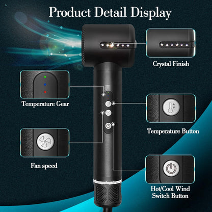 7-in-1 Hair Styling System - High-Speed 110000 RPM Air Brush, Straightener