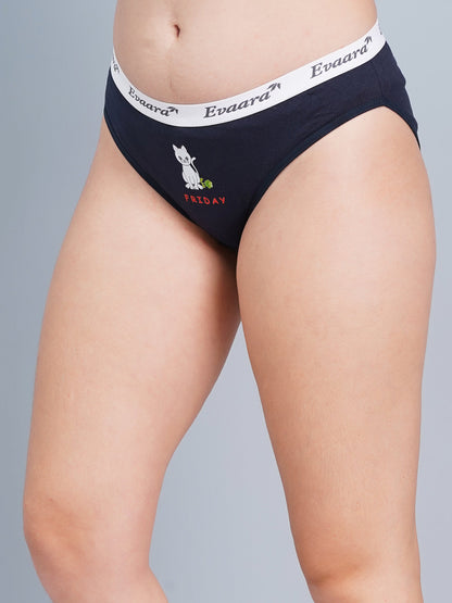 7 Pcs 100% Pure cotton washable all days stickers brief panty