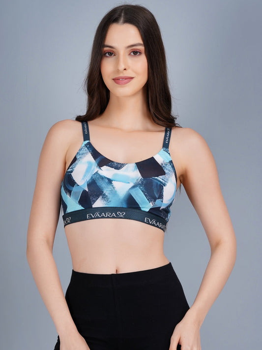 Geomatrical Digital Printed Sports Bra