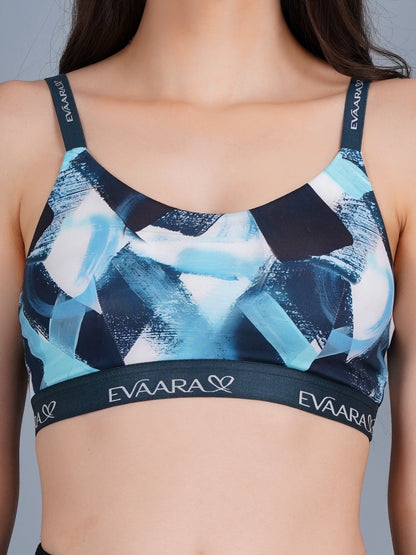 Geomatrical Digital Printed Sports Bra