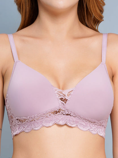 Women mauve padded, T-Shirt Bra