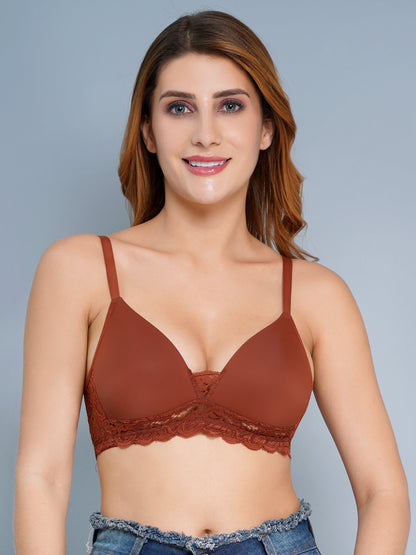 Women brown padded, T-Shirt Bra