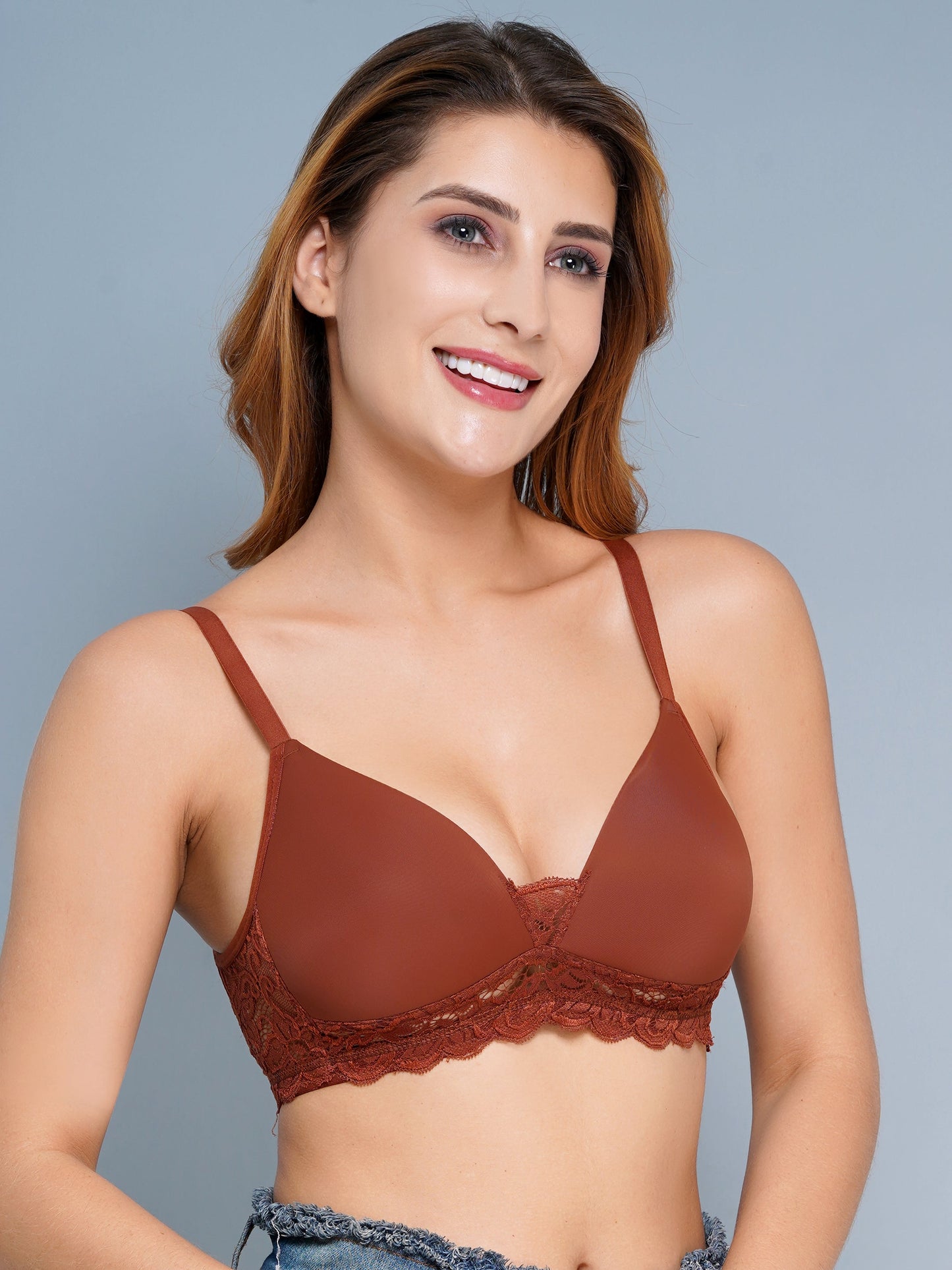 Women brown padded, T-Shirt Bra