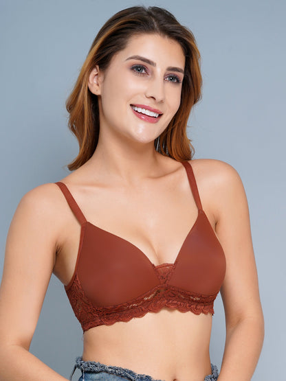 Women brown padded, T-Shirt Bra