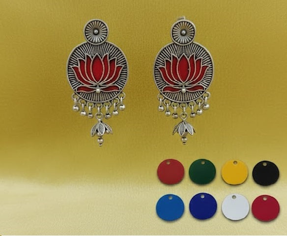 Lotus Jhumka Earrings Multicolour