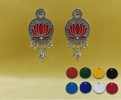 Lotus Jhumka Earrings Multicolour