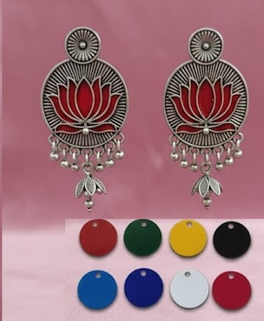 Lotus Jhumka Earrings Multicolour