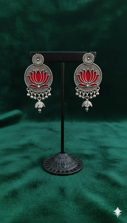 Lotus Jhumka Earrings Multicolour