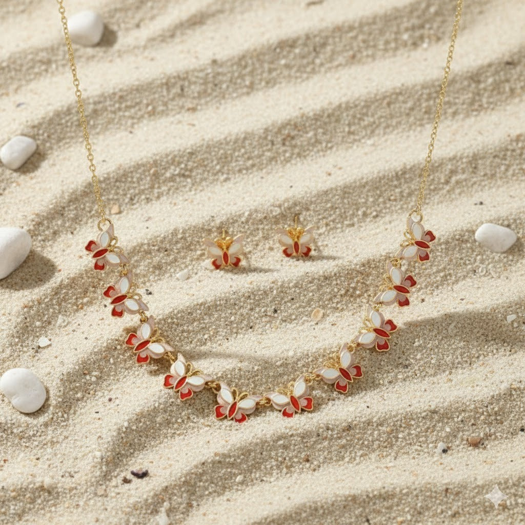 Butterfly Statement Necklace & Earrings