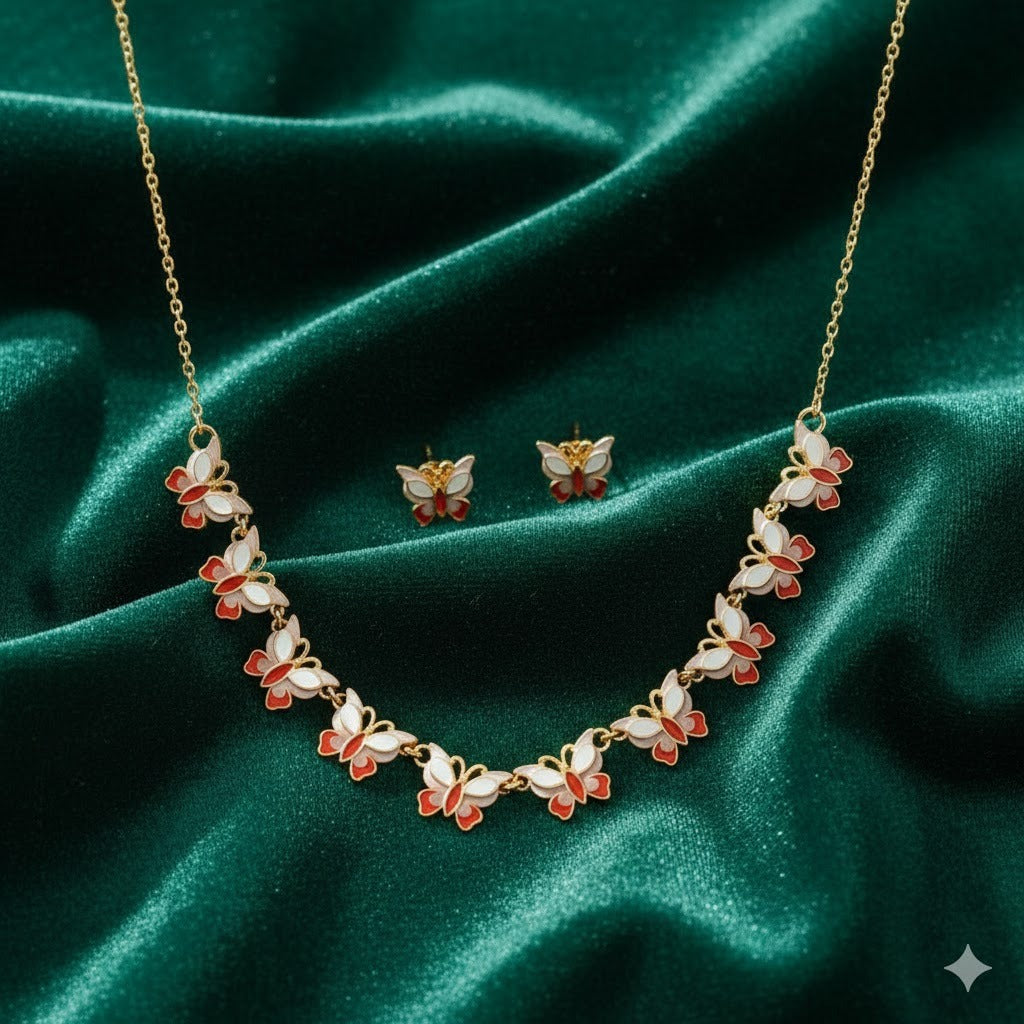 Butterfly Statement Necklace & Earrings