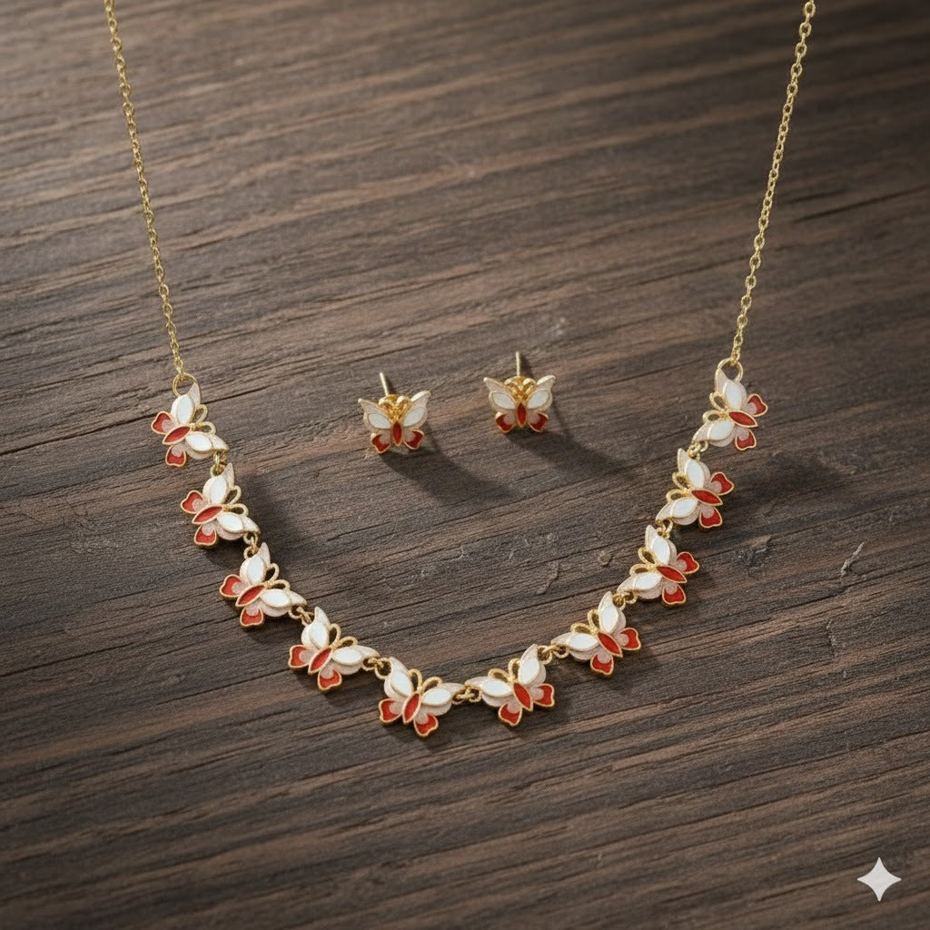 Butterfly Statement Necklace & Earrings