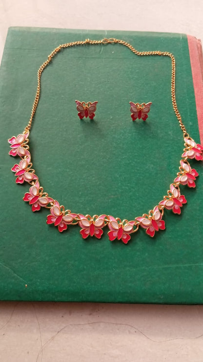 Butterfly Statement Necklace & Earrings