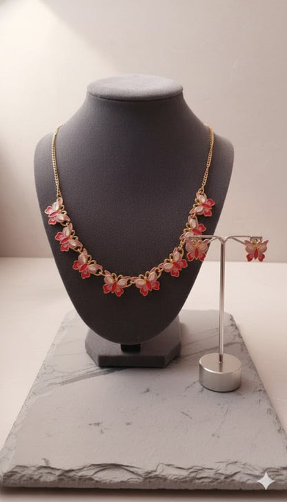 Butterfly Statement Necklace & Earrings