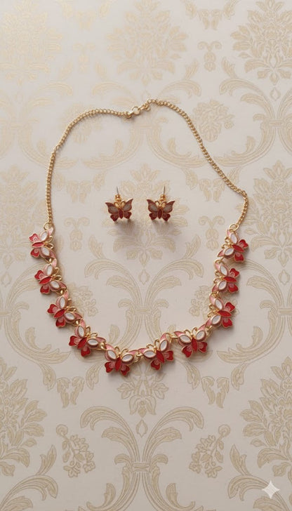 Butterfly Statement Necklace & Earrings