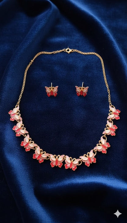 Butterfly Statement Necklace & Earrings