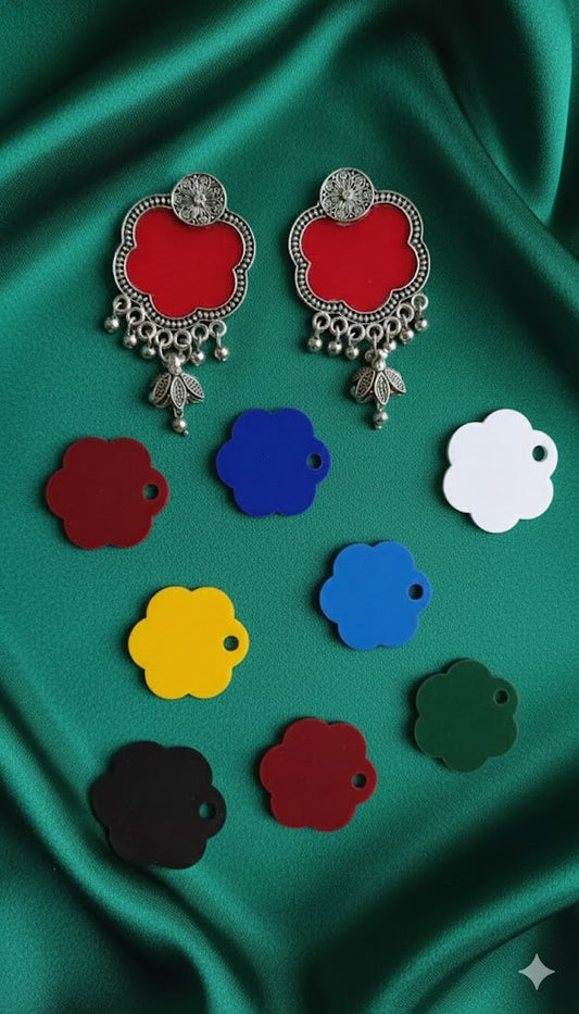 Red enamel floral design