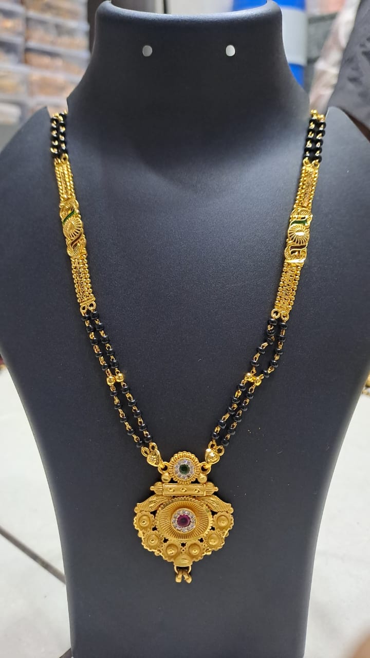 elegant traditional gold-tone mangalsutra necklace