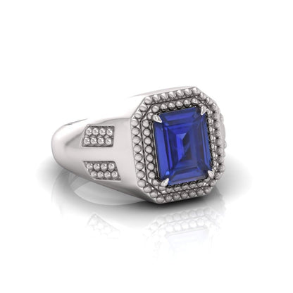 Blue Sapphire Neelam Gemstone Panchdhatu Ring