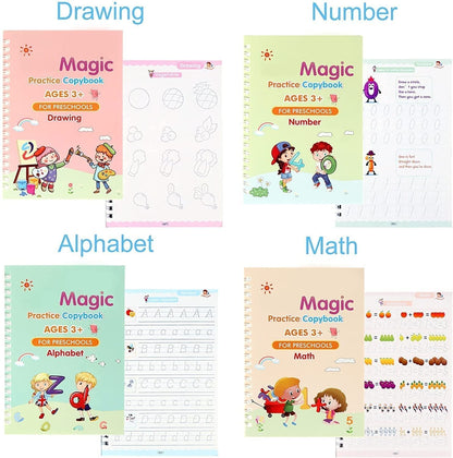 Magic Practice Copybook and 8. 5 inch LCD E-Writer Electronic Writing Pad and water magic book combo