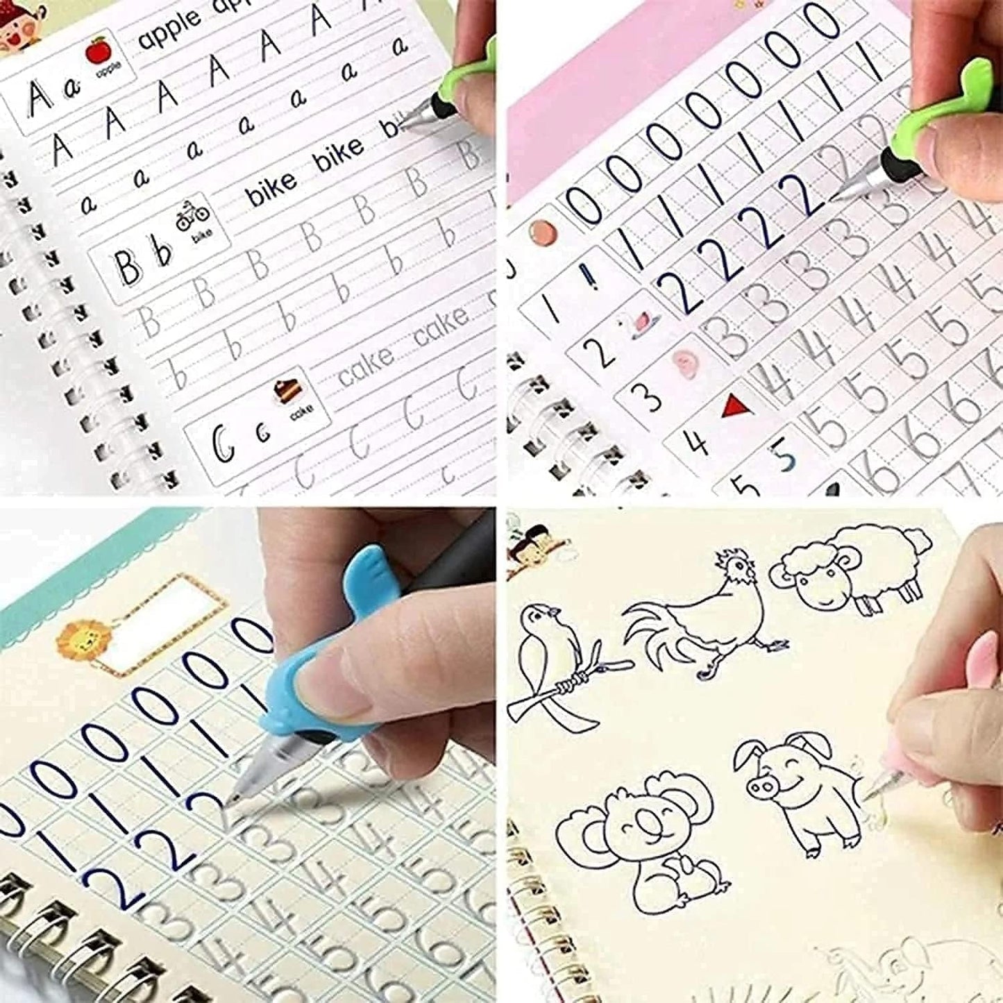 Magic Practice Copybook and 8. 5 inch LCD E-Writer Electronic Writing Pad and water magic book combo