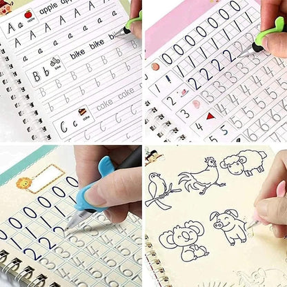 Magic Practice Copybook and 8. 5 inch LCD E-Writer Electronic Writing Pad and water magic book combo