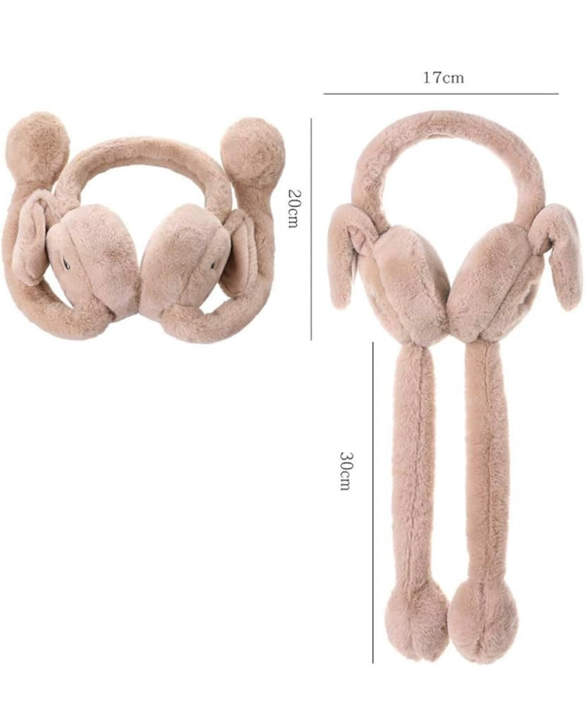 Bunny Cap with Moving Ears | Winter Ear Muffs for Kids & Girls