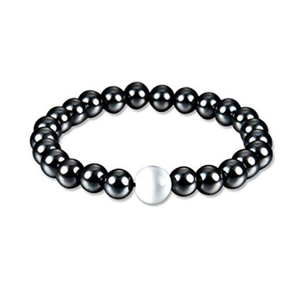 Weight Loss Round Black Stone Magnetic Therapy Bracelet Health Care