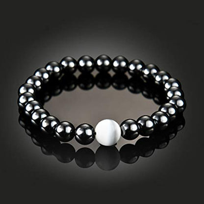 Weight Loss Round Black Stone Magnetic Therapy Bracelet Health Care
