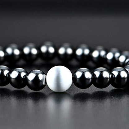 Weight Loss Round Black Stone Magnetic Therapy Bracelet Health Care