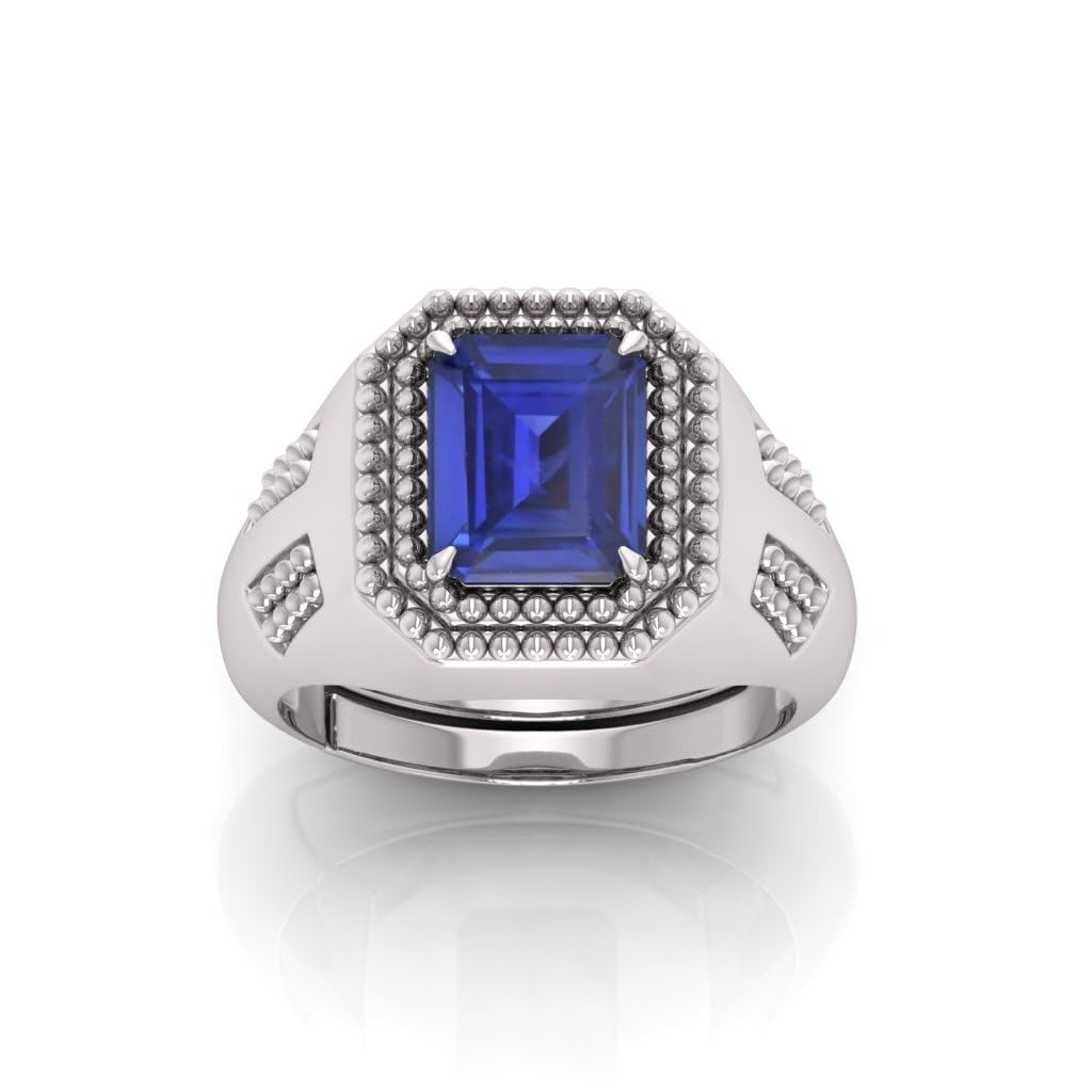 Blue Sapphire Neelam Gemstone Panchdhatu Ring