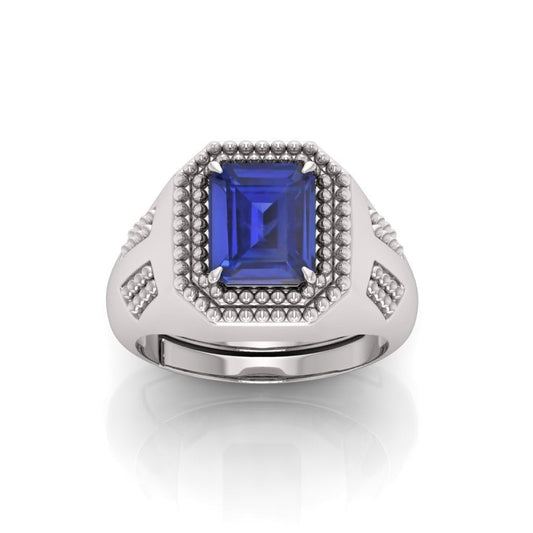 Blue Sapphire Neelam Gemstone Panchdhatu Ring