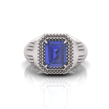 Blue Sapphire Neelam Gemstone Panchdhatu Ring